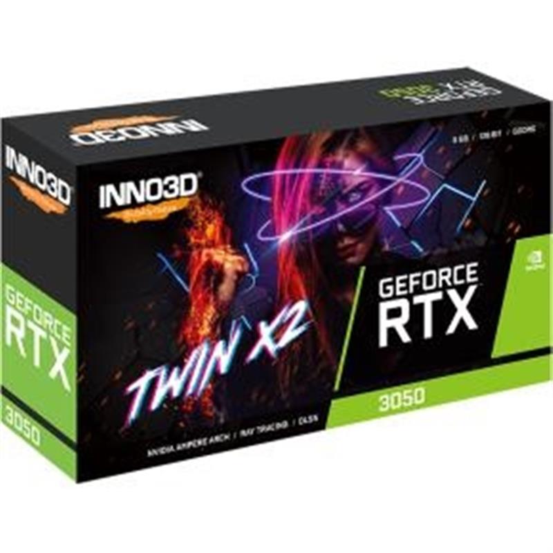 INNO3D GeForce RTX 3050 Twin X2 6GB GDDR6 96-bit 1470 14Gbps DP HDMI DVI