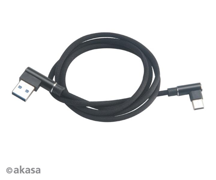 Akasa Right Angle USB 2 0 Cable Charge Sync USB A - USB C 1m *USBAM *USBCM