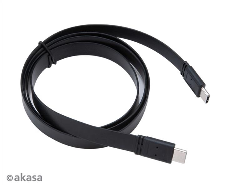 Akasa PROSLIM USB 3 1 Gen2 Cable SuperSlim 10Gbps 4K Fast Charge 3A 5V USB C - USB C 1m *USBCM
