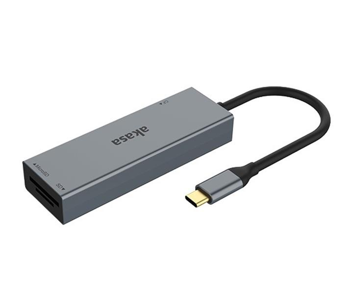 Akasa USB 3 2 Type-C 3-in-1 Card Reader CF SD microSD
