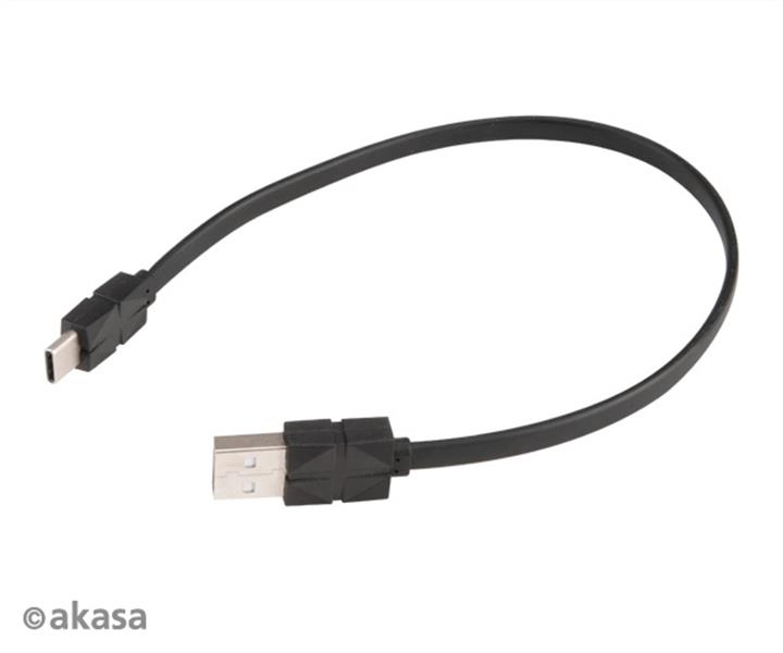 Akasa PROSLIM Sleek and Slim 2 5MM USB Charge Sync cable Type A to Type C 30cm *USBAM *USBCM