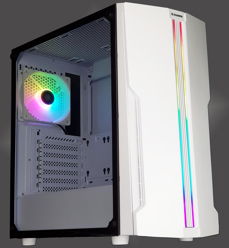 Xilence Xilent Blade Performance C X5 White Mid Tower ATX case ARGB stripes with tempered glass side