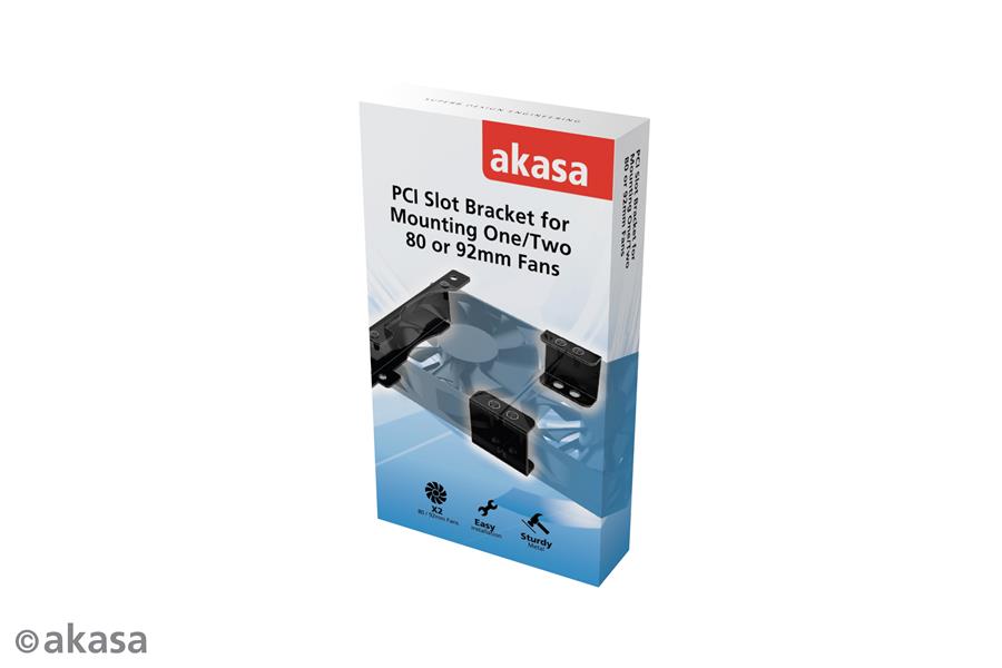 Akasa PCI Slot Bracket for Mounting One Two 80 or 92 mm Fans