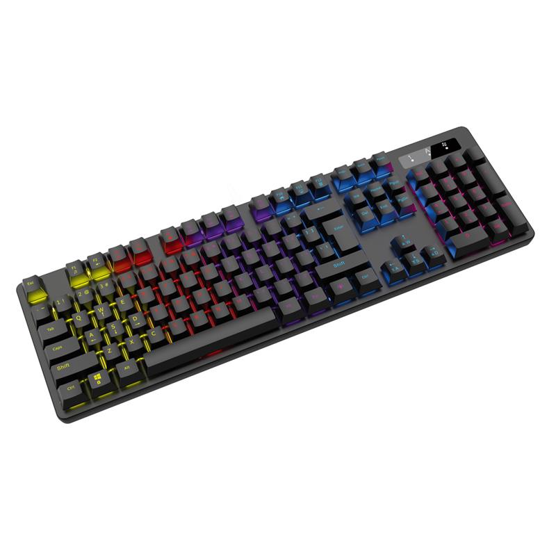 VARR Fighter 3 Gaming RGB Black mechanical multimedia keyboard met Xinda Blue Switch - 26 keys anti-ghosting - 12 lighting modes 6 LED colors