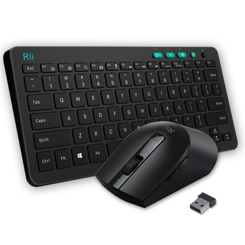 Rii wireless compact keyboard 78 4 keys en wireless mouse Combo 2 4GHz