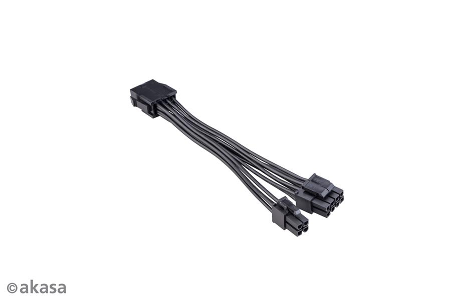 Akasa 8-Pin to 8 4-Pin Power Adapter Cable 15 cm
