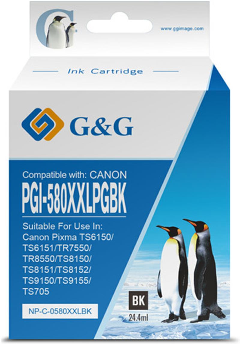 Compatible Canon PGI-580XXLPGBK NC-00580XXLBK-with chip