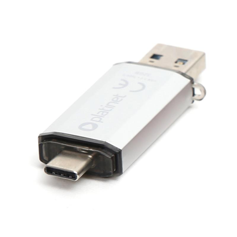 Platinet PMFC32S USB flash drive 32 GB USB Type-A / USB Type-C 3.2 Gen 1 (3.1 Gen 1) Zilver