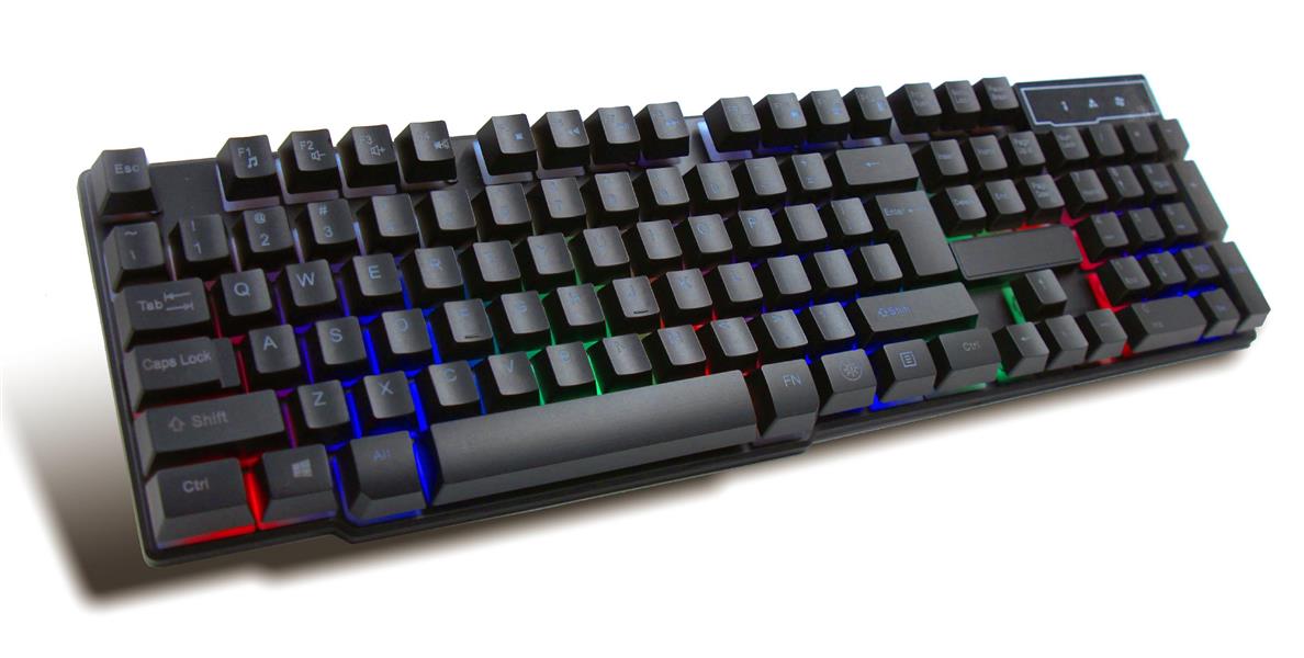 VARR compact Gaming keyboard - Rebel - 3 RGB modi 104 high quality membrane keys 2 8m USB 439 gram