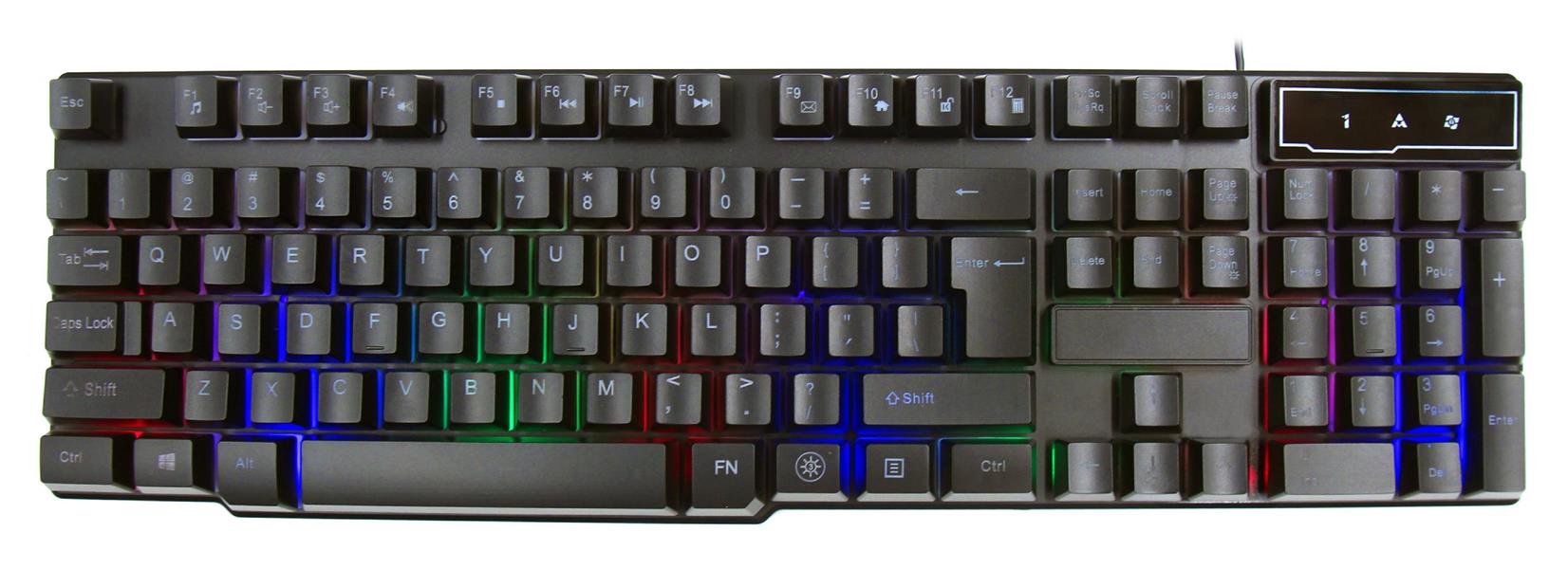 VARR compact Gaming keyboard - Rebel - 3 RGB modi 104 high quality membrane keys 2 8m USB 439 gram