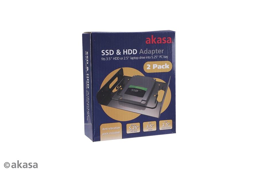 Akasa 2 5 3 5 HDD to 5 25 adapter 2pcs bundle