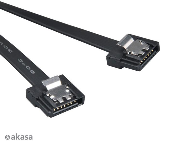 Akasa Super slim SATA cable - 50cm Black 2pcs bundle