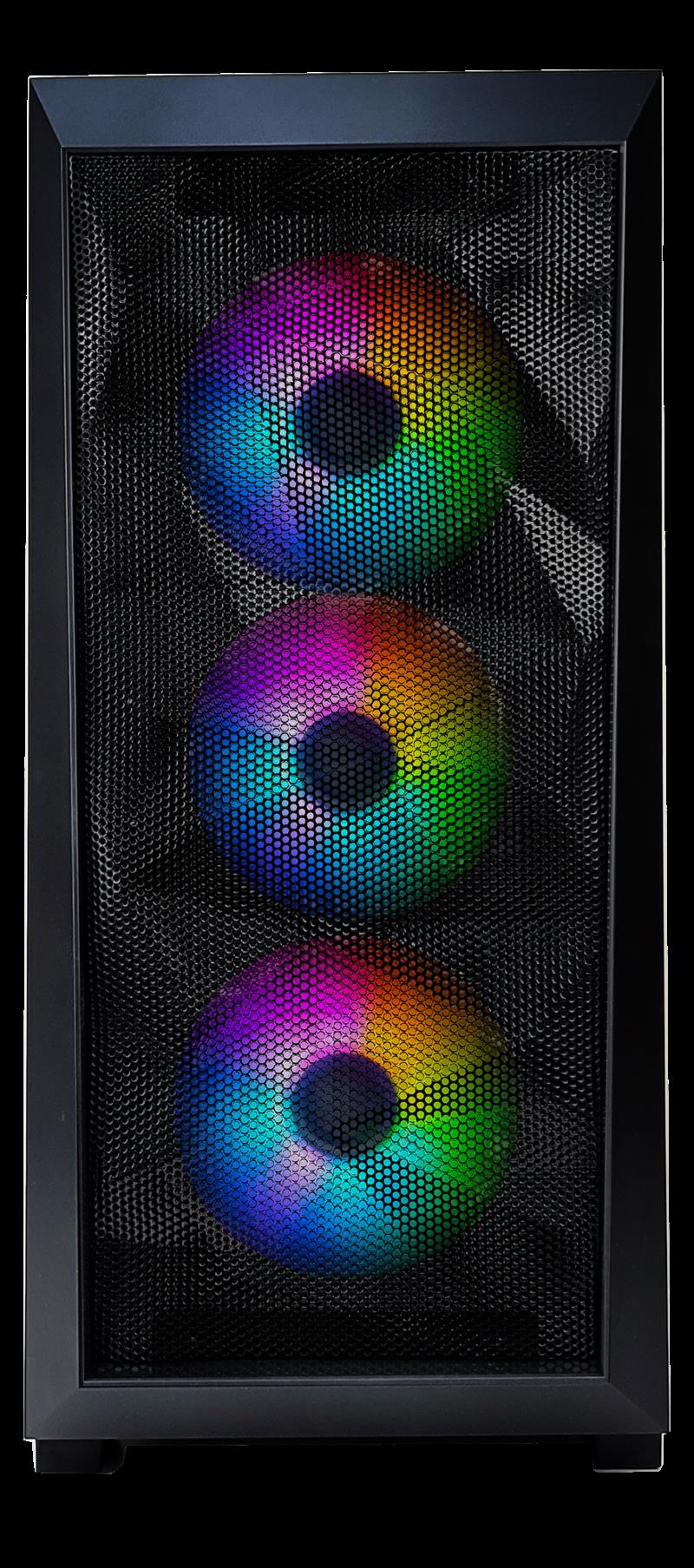 Xilence Xilent Breeze Black ATX tempered glass window mesh front case 3 x 120 mm ARGB front fan and 1 x 120 mm PWM rear fan included