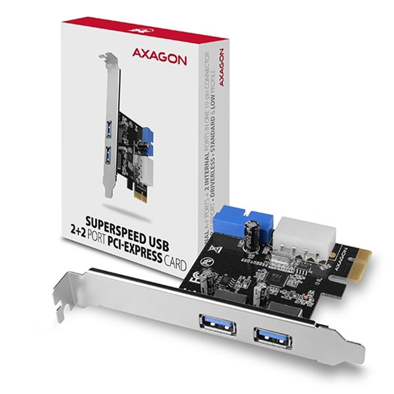 AXAGON PCIe Adapter 2 2x USB3 0 UASP VIA LP *PCIEM *USBAF