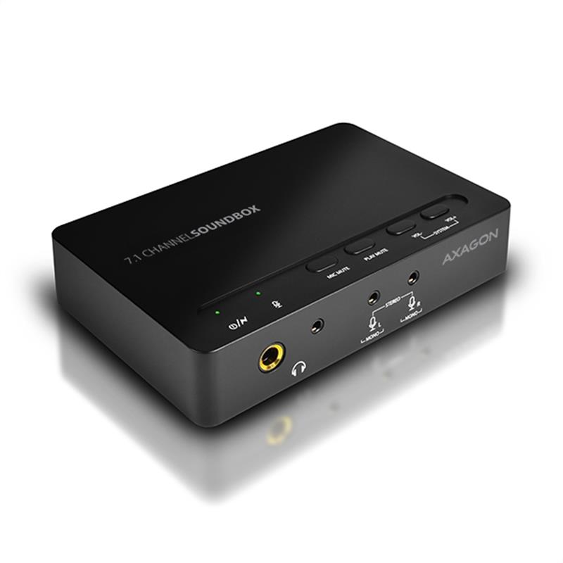 AXAGON USB2 0 - SOUNDbox real 7 1 Audio Adapter SPDIF *USBAM *B5 *3 5MMF *RCAF *TOSF *COAXF *6 3MMF