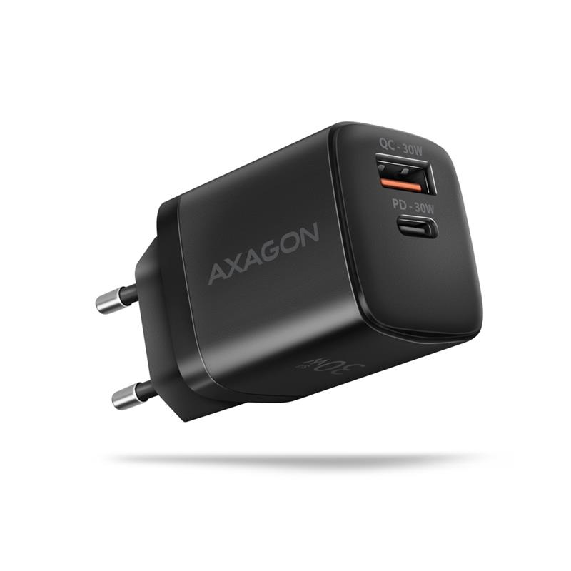 AXAGON Sil Wall charger 30W 2x port USB-A USB-C PD3 0 PPS QC4 AFC Apple