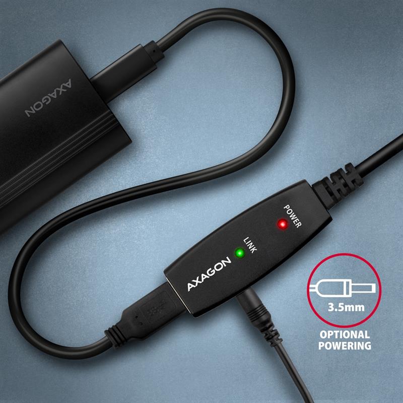 AXAGON USB 2 0 A-M -> A-F active extension repeater cable 15m