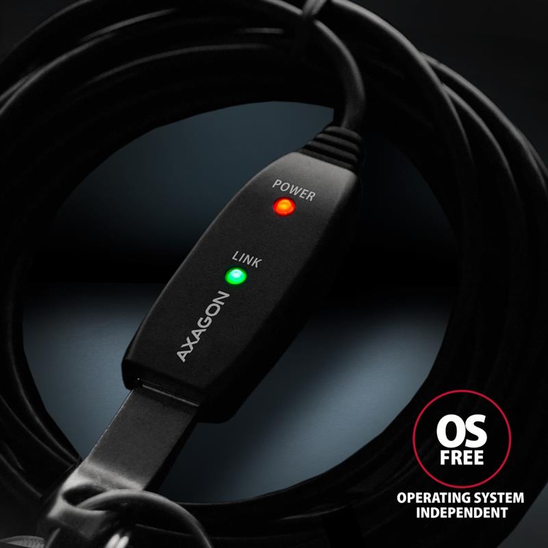 AXAGON USB 3 2 Gen 1 A-M -> A-F active extension repeater cable 5m