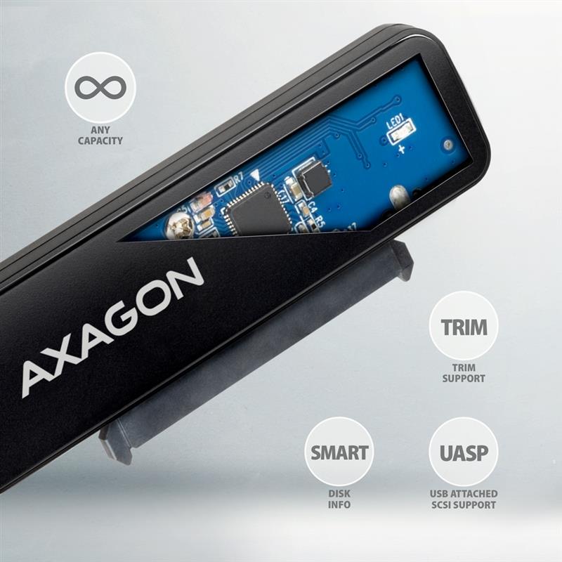Axagon ADSA-FP2C USB-C 5Gbps - SATA 6G, 2.5 SSD/HDD SLIM adapter - Adapter - Digital/Daten interfacekaart/-adapter USB Type-C