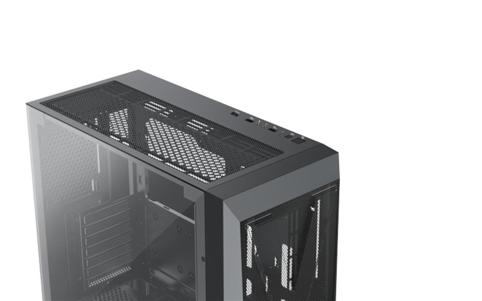 Xilence Xilent X Black ATX tempered glass window mesh front case 3 x 120 mm ARGB front fan and 1 x 120 mm PWM rear fan included