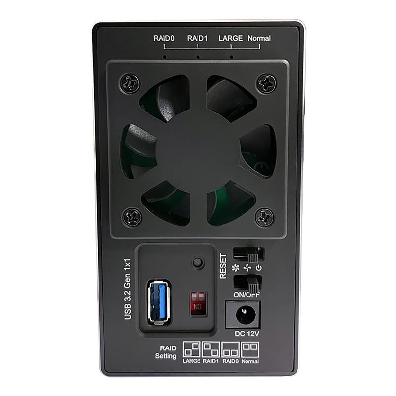LC-Power LC-35U3-RAID-2 external 2-bay 3 5 SATA hard drive enclosure with RAID aluminium black