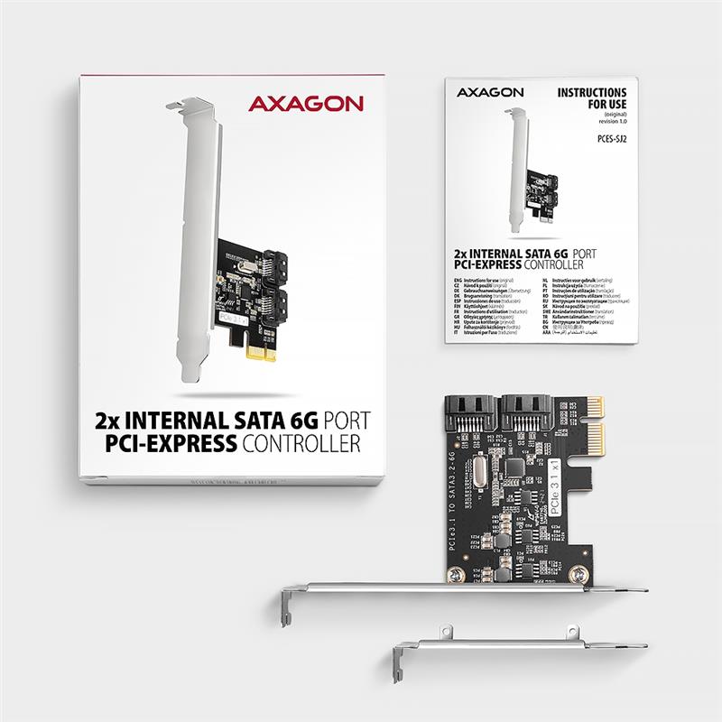 Axagon PCES-SJ2 interfacekaart/-adapter Intern SATA