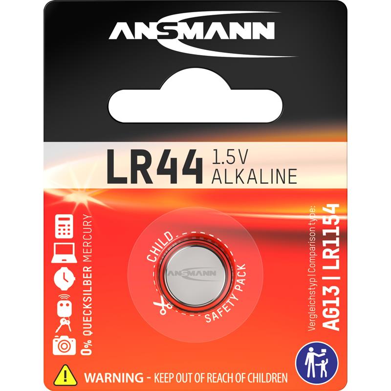 Ansmann button cell 1 5V alkaline type LR44 5015303 