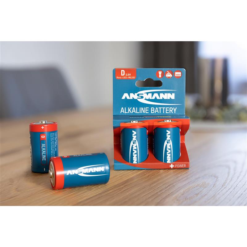 ANSMANN 1514-0000 RED Alkaline-Batteries Mono D 2pcs pack