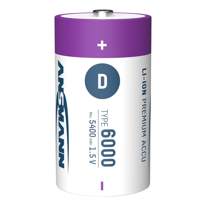 ANSMANN 1314-0005 Li-Ion rechargeable batteries Mono D type 6000 min 5400 mAh 2-pack box