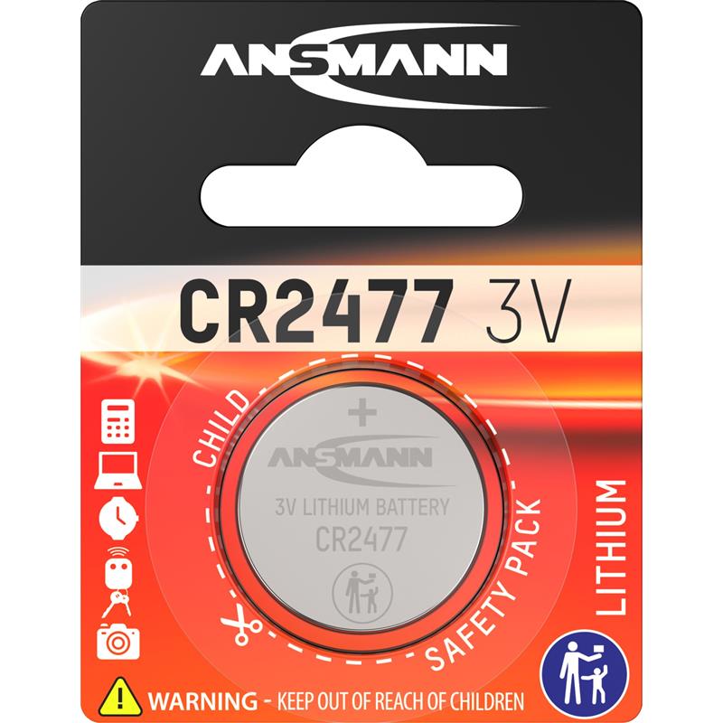 Ansmann button cell 3V Lithium CR2477 1 piece blister 1516-0010 