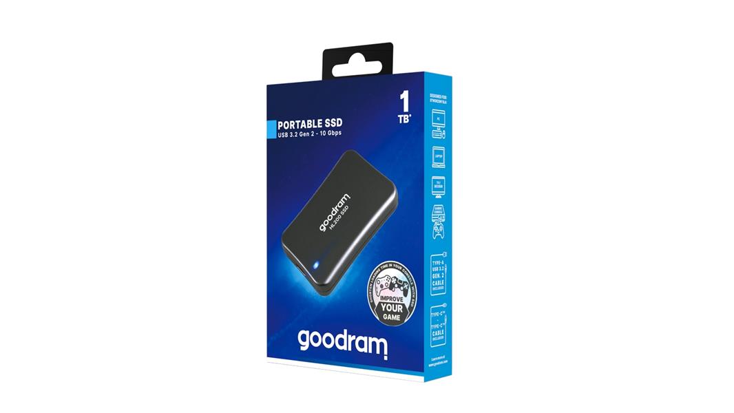 Goodram SSDPR-HL200-01T externe solide-state drive 1,02 TB Grijs