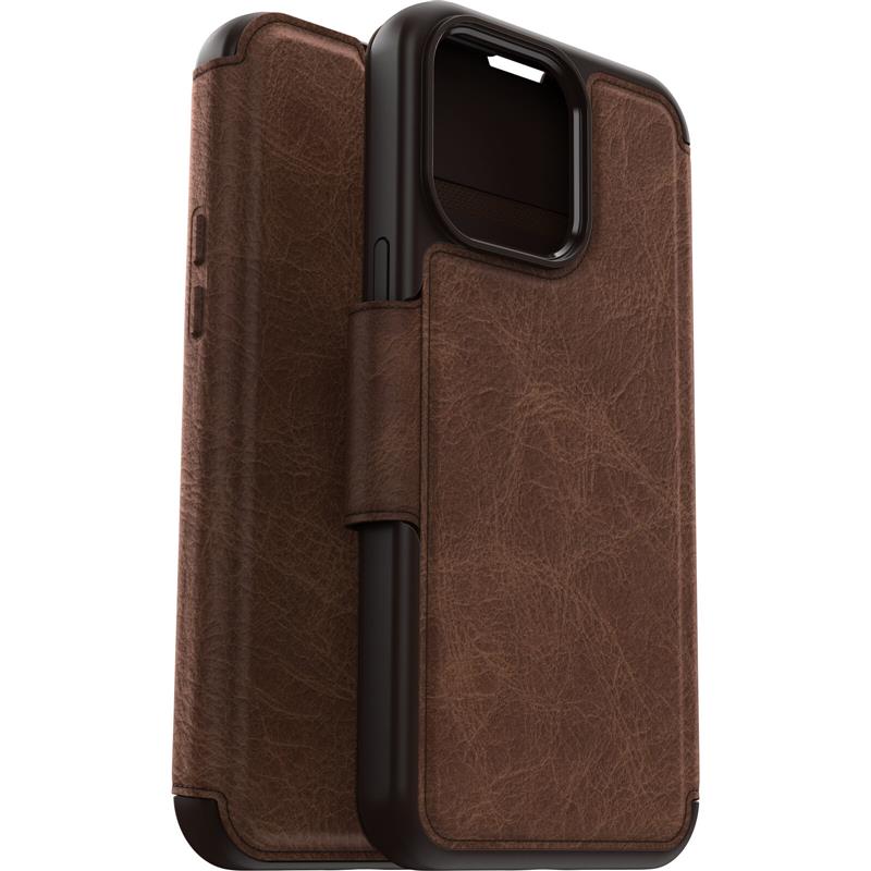 OtterBox Strada Series Folio MagSafe voor iPhone 15 Pro Max, Espresso (Brown)