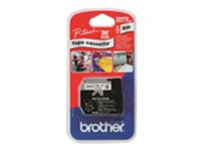 Brother Labelling Tape - 12mm, Black/White, Blister labelprinter-tape M