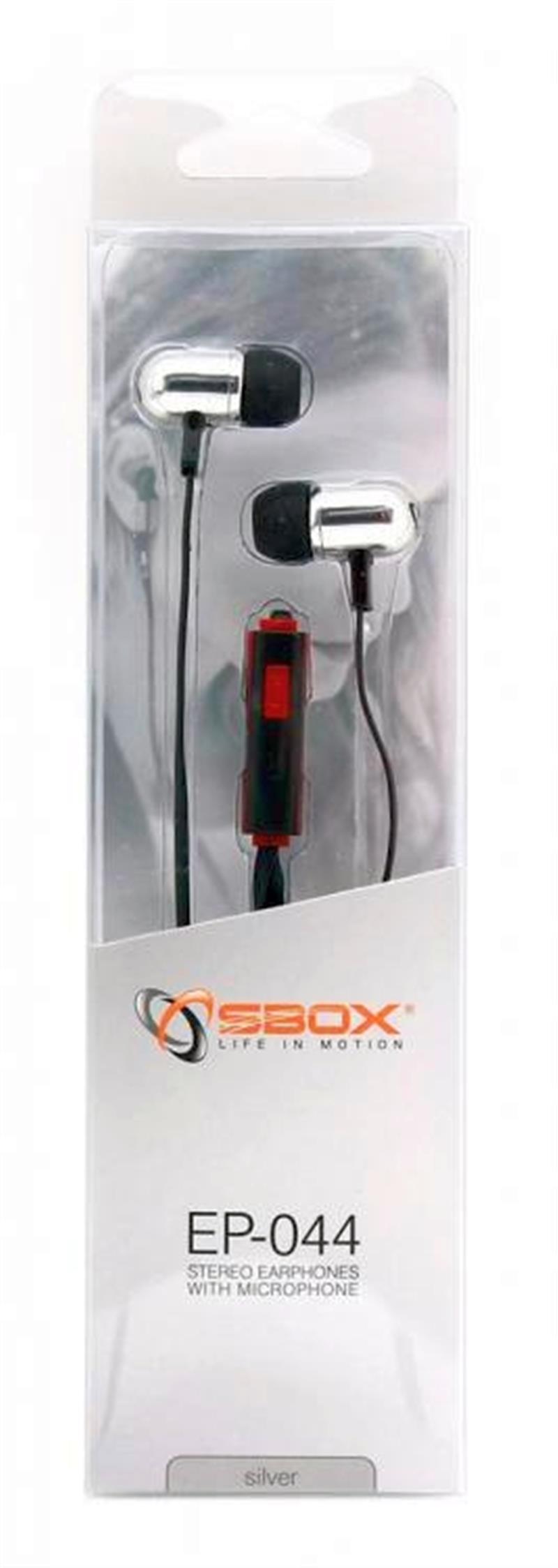 Sbox in-ear headset EP-044 - Zilver / zwart