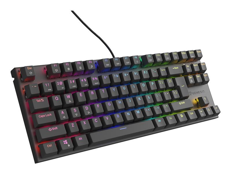 GENESIS Thor 303 TKL toetsenbord Gamen USB QWERTY Amerikaans Engels Zwart