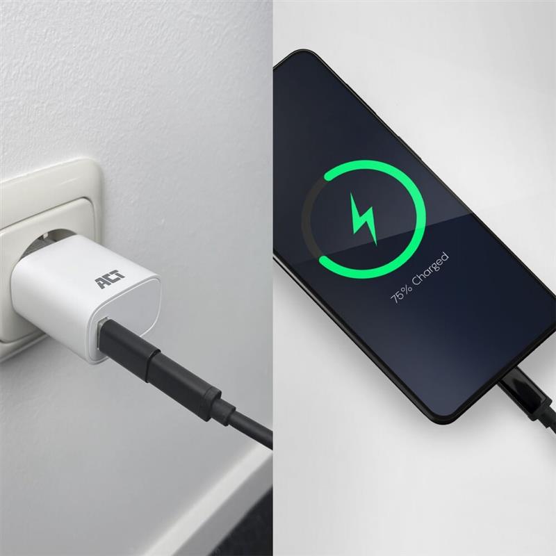 ACT USB-A male naar USB-C female adapter