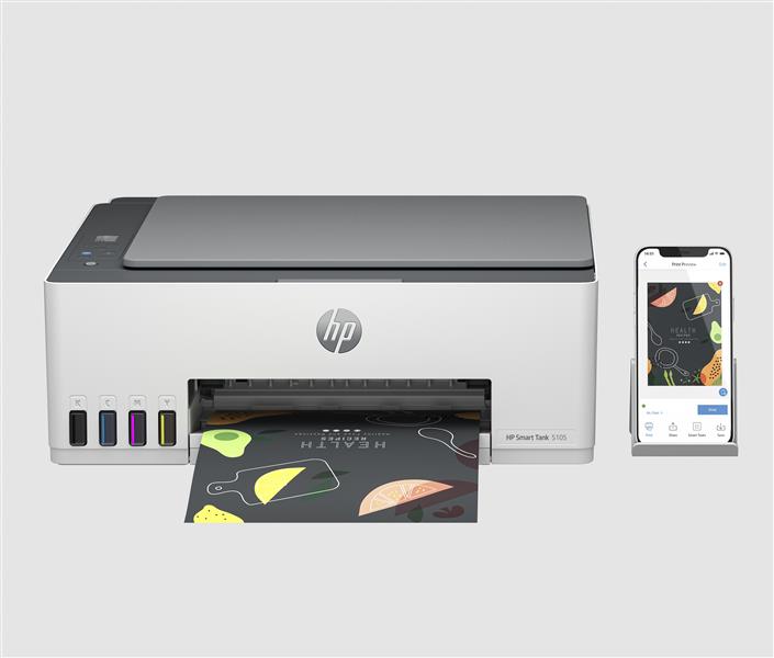 HP Smart Tank 5105 All-in-One-printer, Kleur, Printer voor Thuis en thuiskantoor, Printen, kopiëren, scannen, Draadloos; printertank voor grote volume