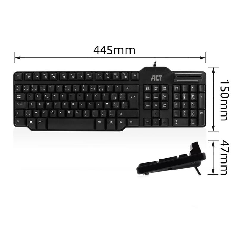 ACT AC5475 toetsenbord USB AZERTY Belgisch Zwart