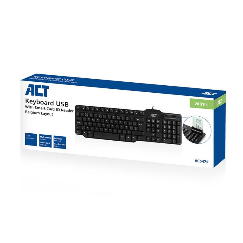 ACT AC5475 toetsenbord USB AZERTY Belgisch Zwart