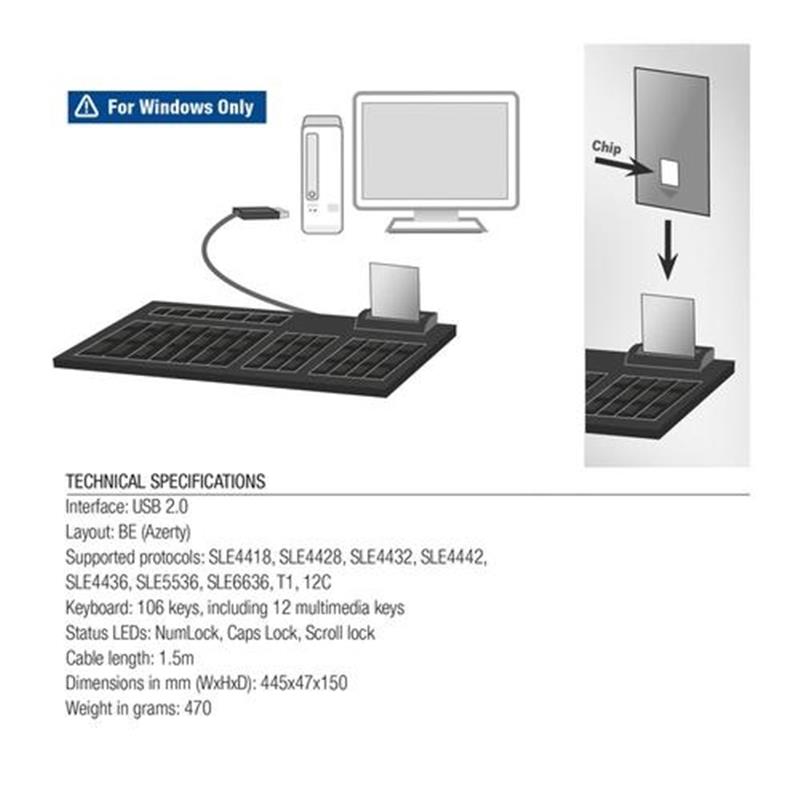 ACT AC5475 toetsenbord USB AZERTY Belgisch Zwart