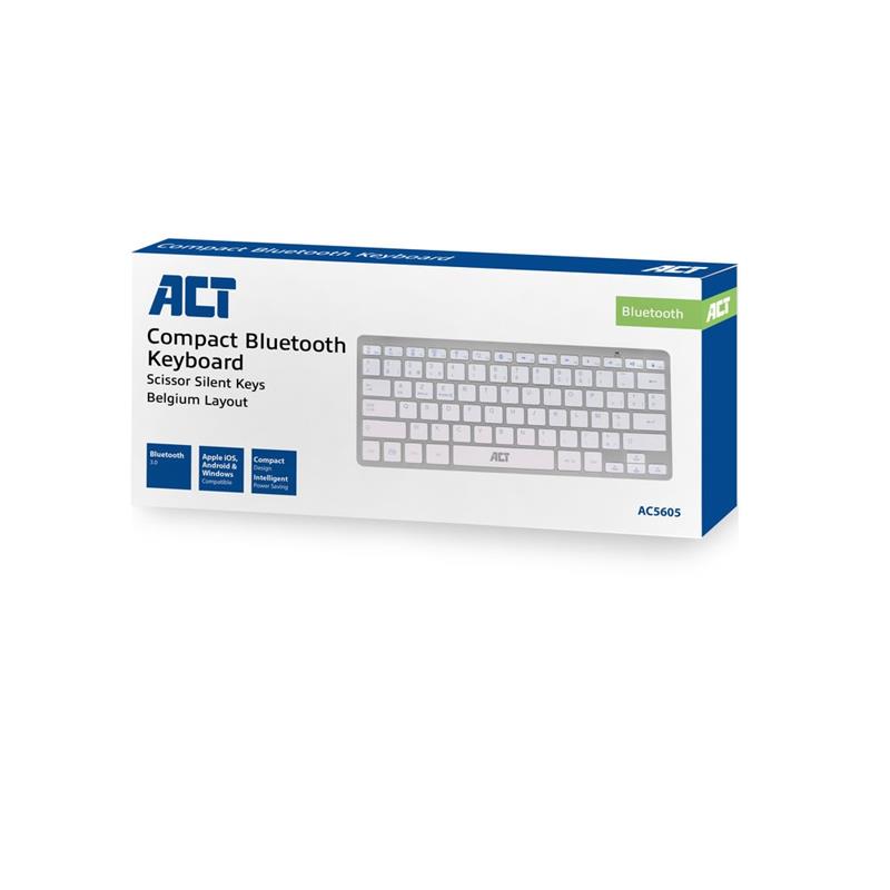 ACT AC5605 toetsenbord Bluetooth AZERTY Belgisch Wit