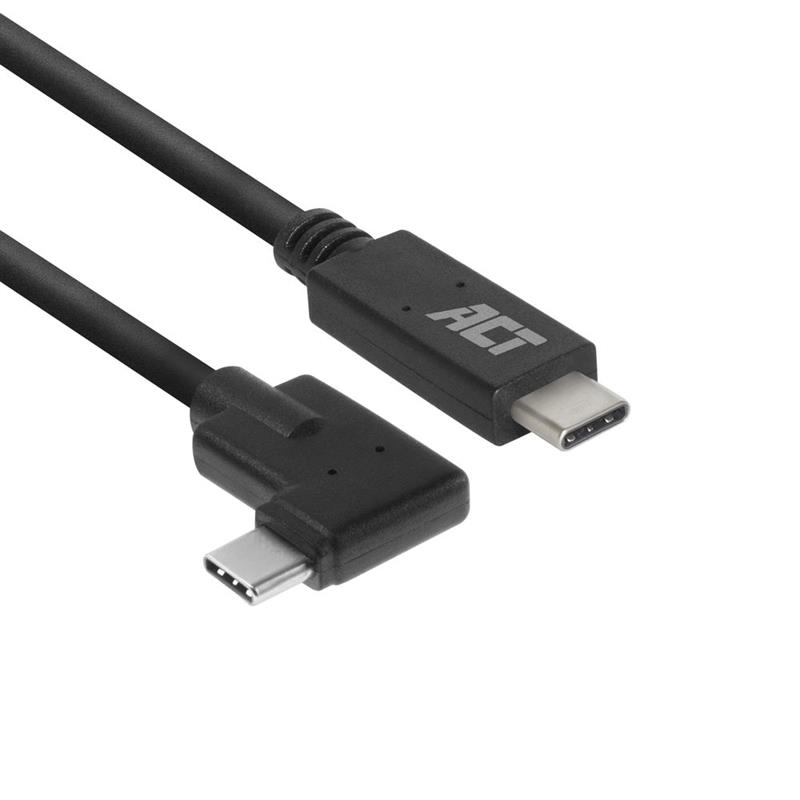 ACT USB 3 2 Gen1 aansluitkabel C male recht - C male haaks 1 meter