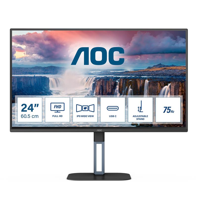 AOC V5 24V5C computer monitor 60,5 cm (23.8"") 1920 x 1080 Pixels Full HD LED Zwart