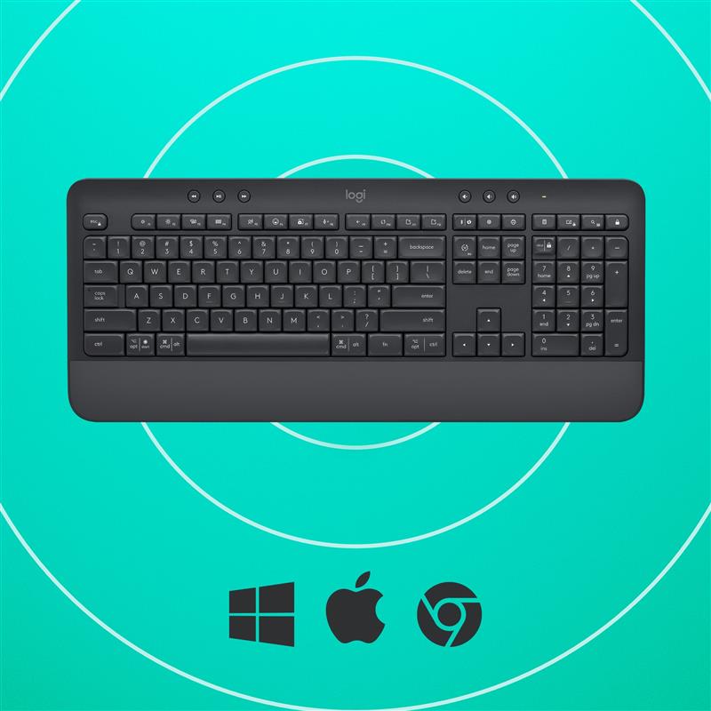 Logitech Signature K650 toetsenbord RF-draadloos + Bluetooth QWERTZ Zwitsers Grafiet