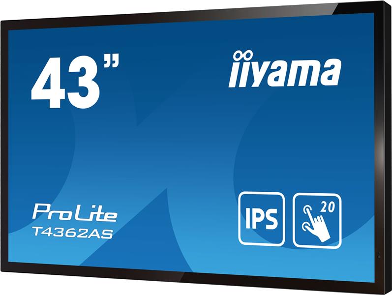 iiyama T4362AS-B1 beeldkrant Interactief flatscreen 108 cm (42.5"") IPS 500 cd/m² 4K Ultra HD Zwart Touchscreen Type processor Android 8.0 24/7