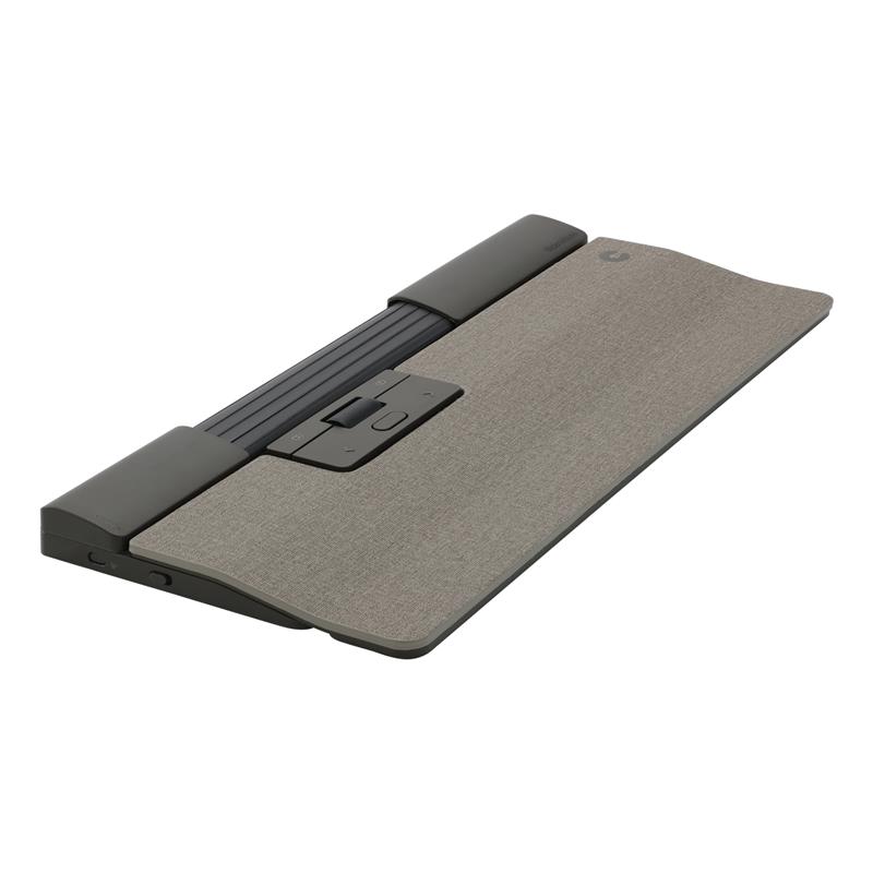 SliderMouse Pro Wired with Regular wrist rest in Light grey fabric leather