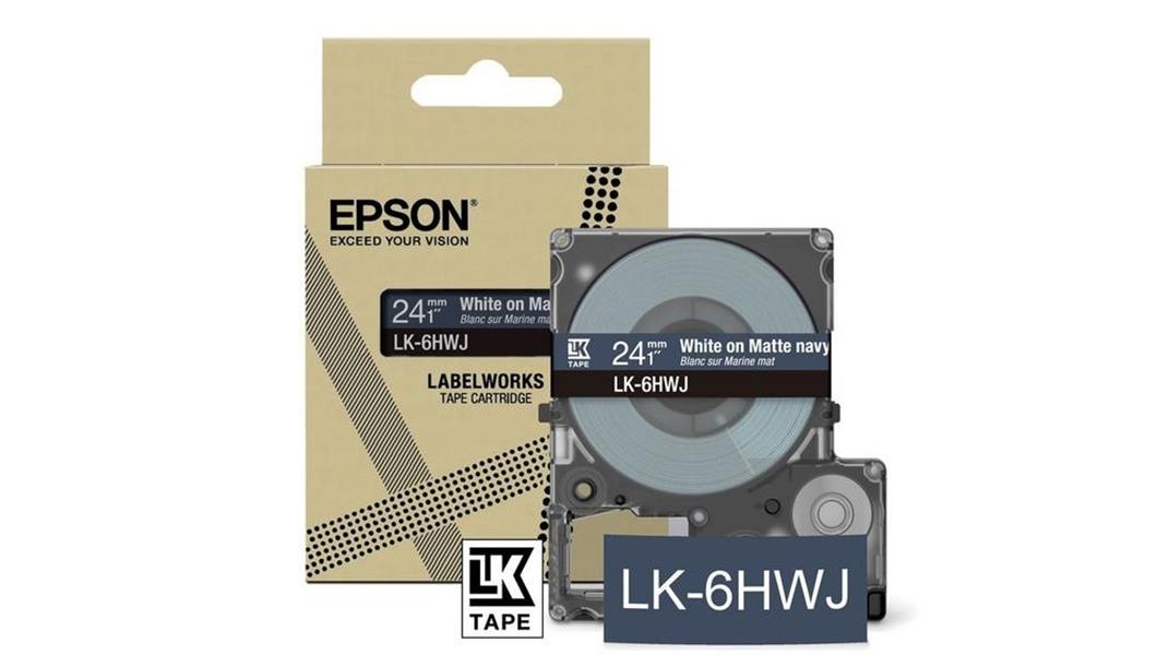 EPSON Matte Tape Navy White 18mm 8m