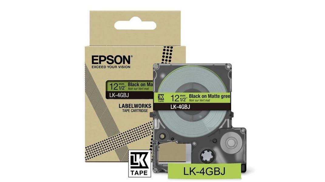 EPSON Matte Tape Green Black 12mm 8m
