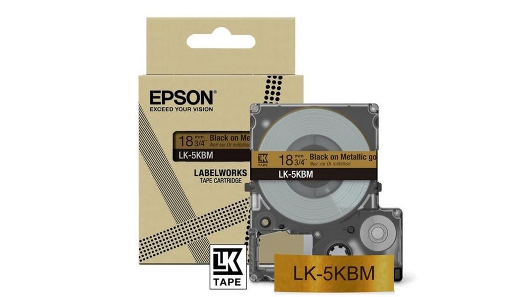 EPSON Metallic Tape Silver Black 18mm 9m