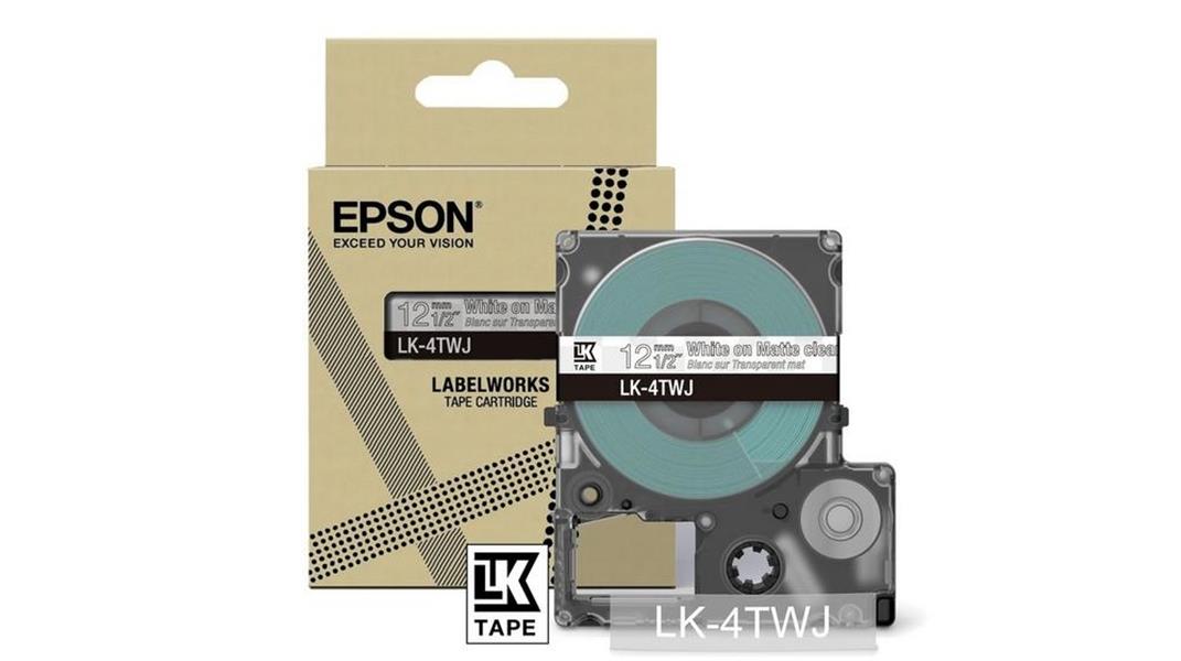 EPSON Matte Tape Clear White 12mm 8m
